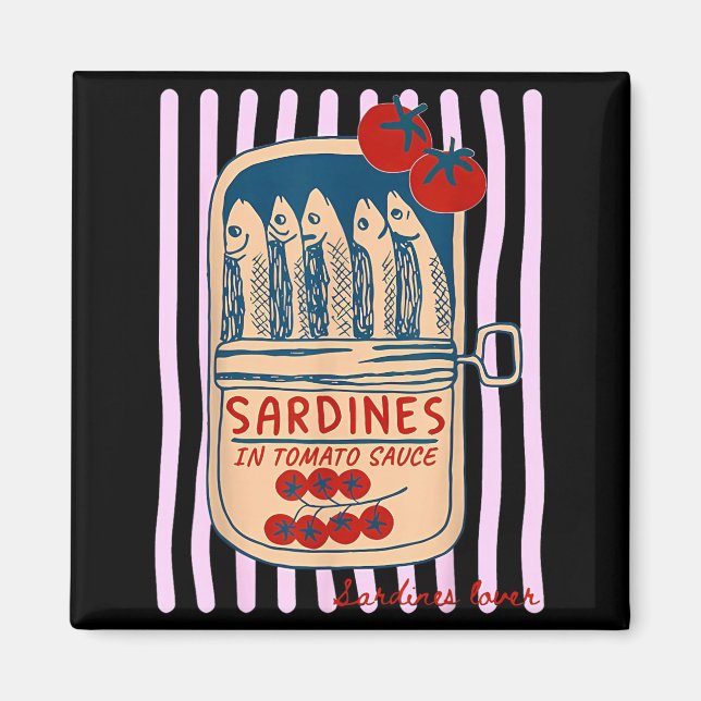 Sardines Tinned Fish Retro Graphic Summer For Men Magnet (Front)