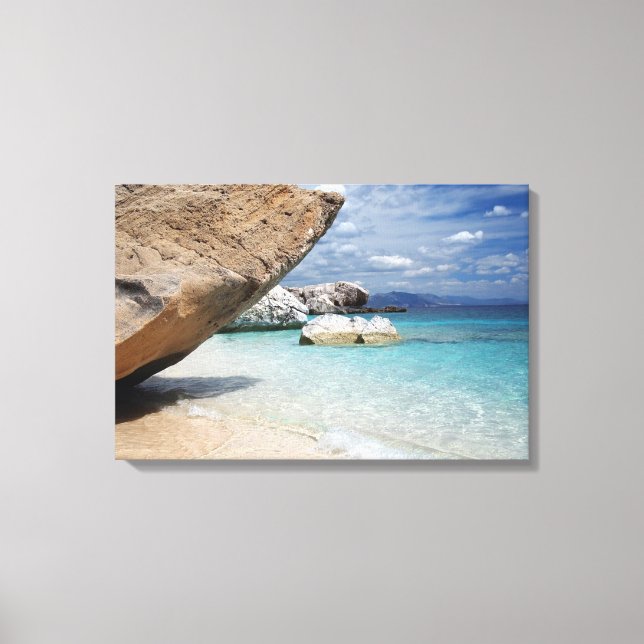 Sardinia beach with big rocks canvas (Front)