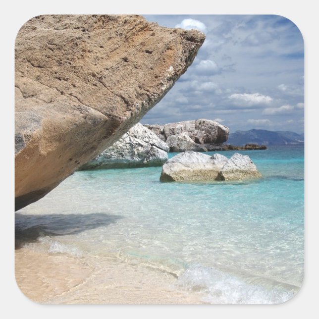 Sardinia beach with big rocks sticker (Front)