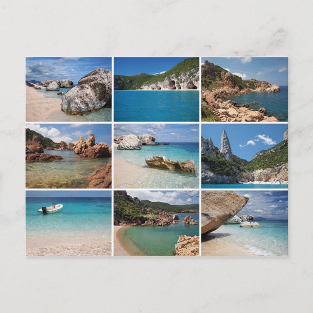 Sardinia beaches collage postcard (Front)