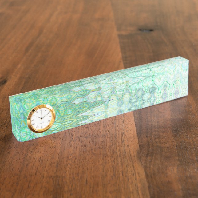 Sardinia Desk Nameplate with Clock (Side)