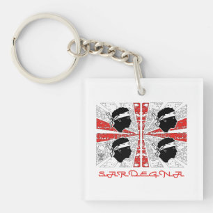 Sardinia flag - Grunge Acrylic Keychain