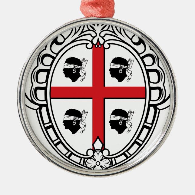 Sardinia (Italy) Coat of Arms Metal Tree Decoration (Front)