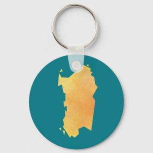 Sardinia Map Key Ring