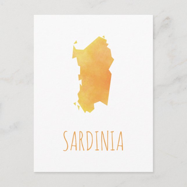 Sardinia Map Postcard (Front)