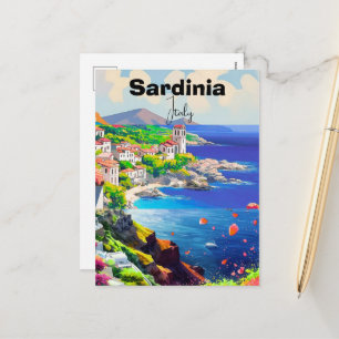 Sardinia Poster Italy Souvenir Sea Decoration Holiday Postcard