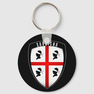 Sardinia, Shield Crest (black) Key Ring