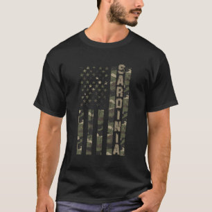 Sardinia United States Distressed Camo W Us Flag T-Shirt