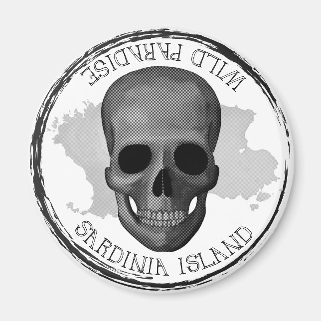 Sardinia, Wild Paradis - skull magnet (Front)