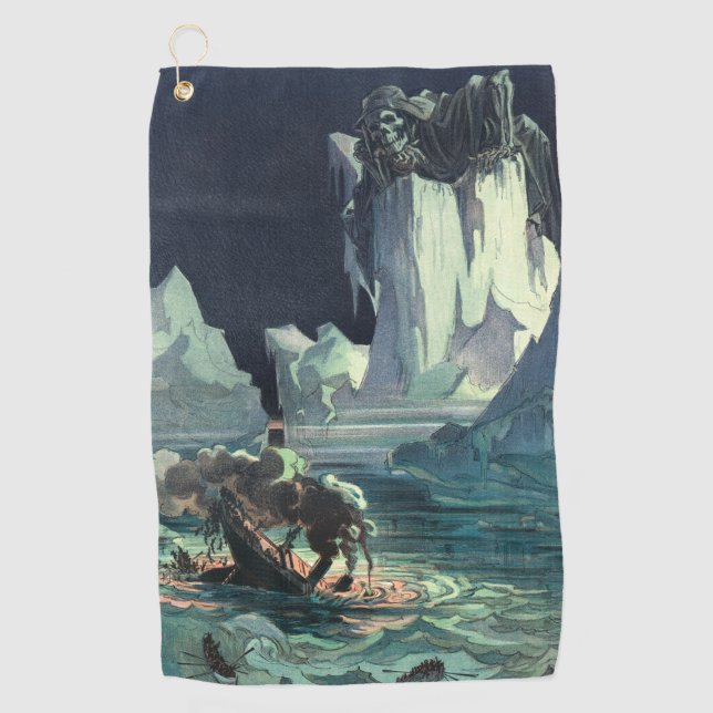 Sargasso Sea Grim Reaper & Sinking of Titanic Golf Towel (Front)