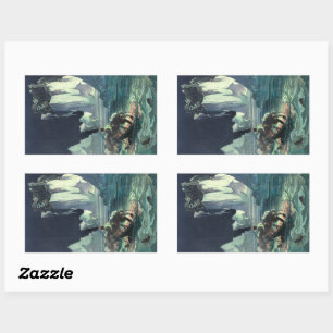Sargasso Sea Grim Reaper & Sinking of Titanic Rectangular Sticker