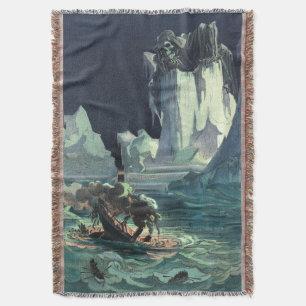 Sargasso Sea Grim Reaper & Sinking of Titanic Throw Blanket
