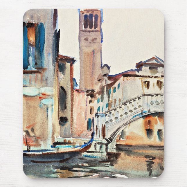 Sargent - A Bridge and a Campanile, Venice, Mouse Pad (Front)