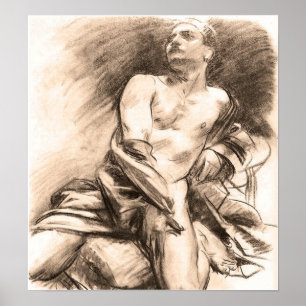 Sargent - Kneeling Model Poster