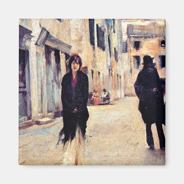 Sargent - Street in Venice, fine art Magnet (Front)