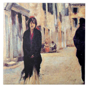 Sargent - Street in Venice, fine art Tile