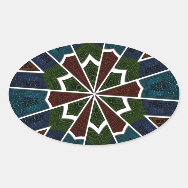 Sari Inspired Design with Intricate Details Oval Sticker (Front)