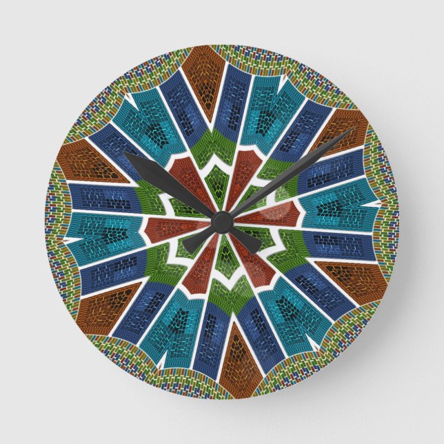 Sari Inspired Design with Intricate Details Round Clock (Front)