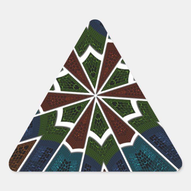 Sari Inspired Design with Intricate Details Triangle Sticker (Front)