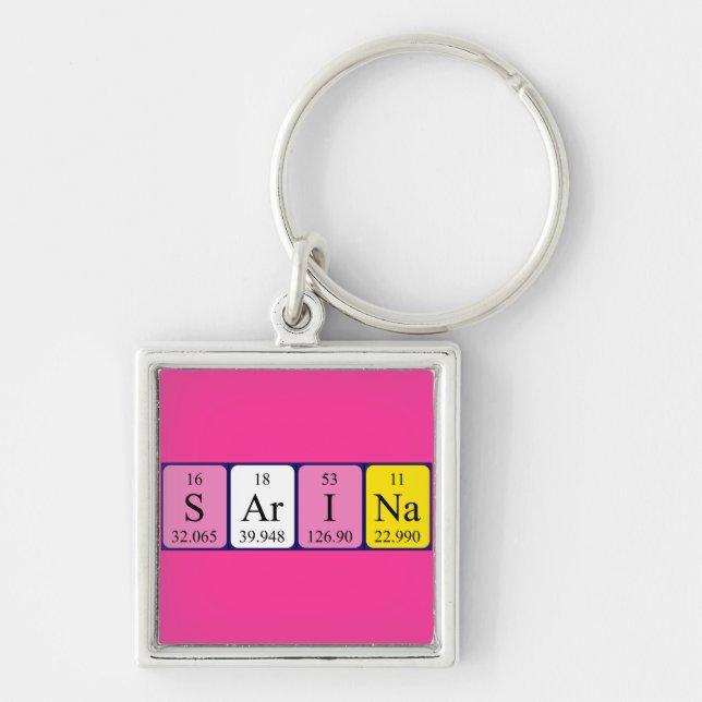 Sarina periodic table name keyring (Front)