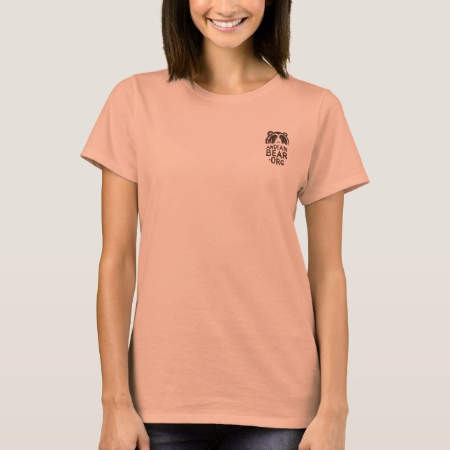 Sarita's Red Andean Bear Tshirt for Large Ladies (Front)