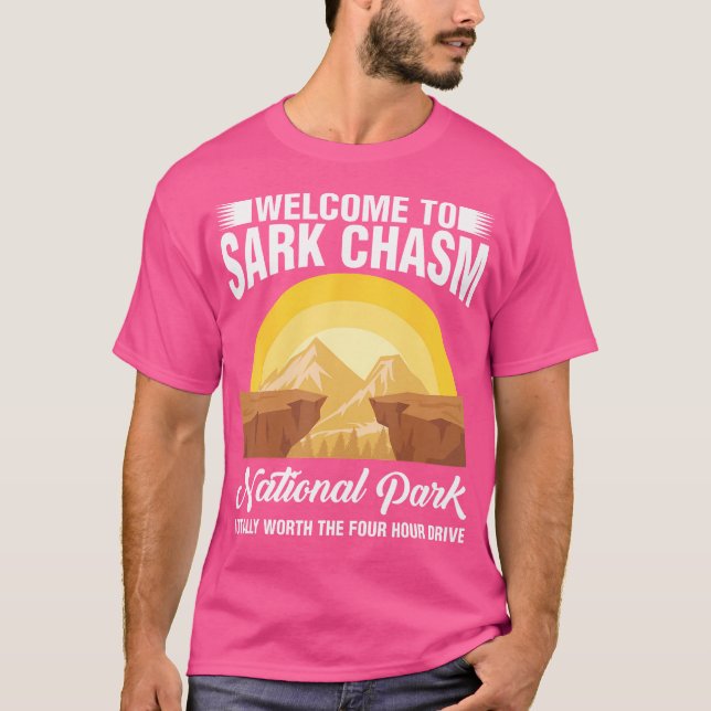 Sark Chasm Sarcasm Pun Funny Shirts Camping Hiking (Front)