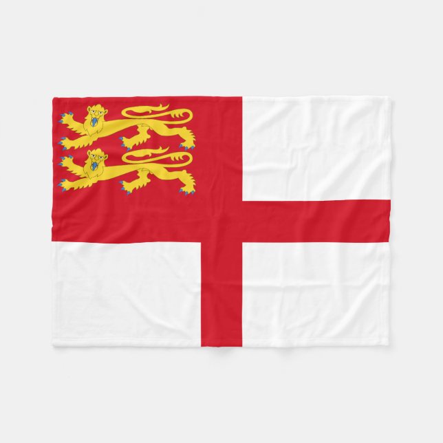 Sark Flag Fleece Blanket (Front (Horizontal))
