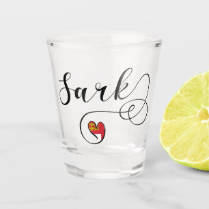 Sark Flag Heart, Channel Islands Shot Glass
