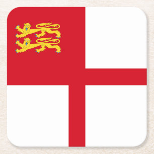 Sark Flag Square Paper Coaster