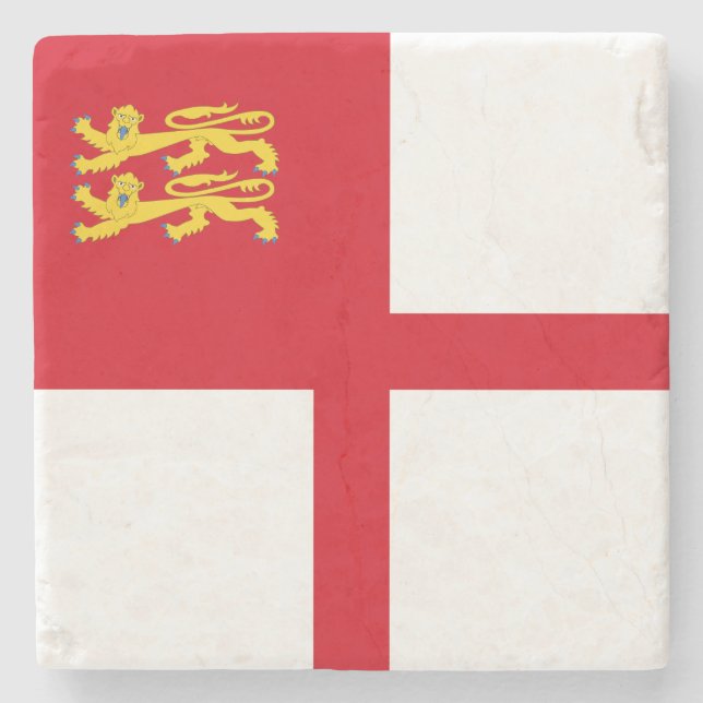 Sark Flag Stone Coaster (Front)