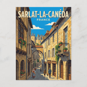 Sarlat-la-Canéda Old Town Alley France Postcard