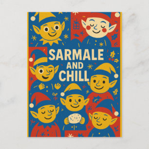Sarmale and Chill elves Christmas Card
