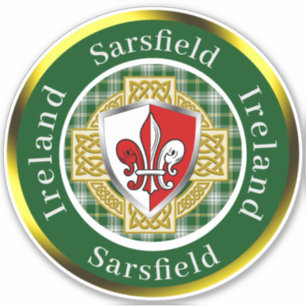 Sarsfield Irish Shield/Celtic Cross Personalised