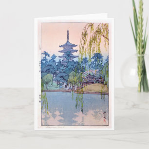 Sarusawa Pond, Hiroshi Yoshida, Woodcut Card