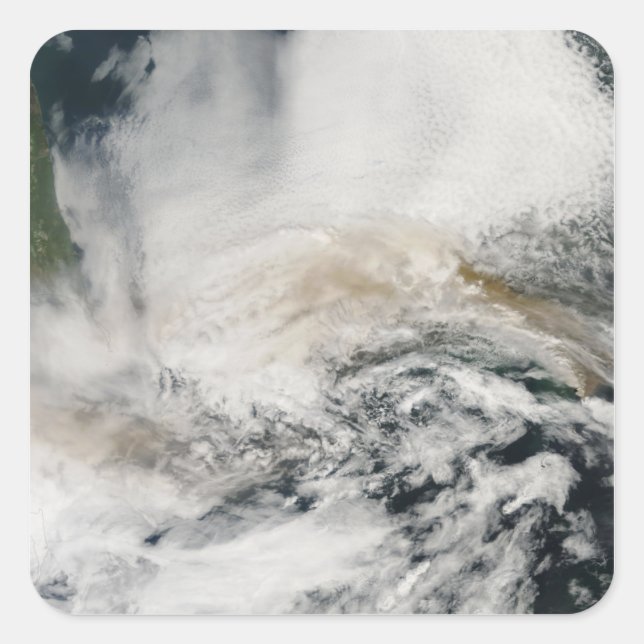 Sarychev Peak blowing across the Sea of Okhotsk Square Sticker (Front)