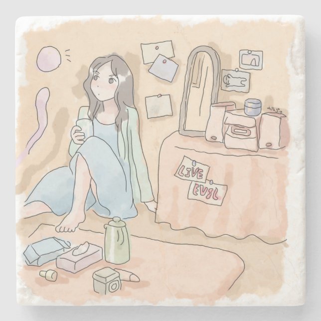 Sasami Stone Coaster (Front)