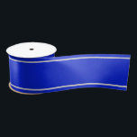 Sash Ribbon spool Custom Satin Ribbon<br><div class="desc">Special occasion or any occasion from dad to grad, pageants to weddings. This satin ribbon is shown in Royal blue with thin silver-color accent stripes. Change color of ribbon and border stripes if desired. Buy your ribbon today and call it a wrap on your next gift giving adventure! Custom ribbon...</div>