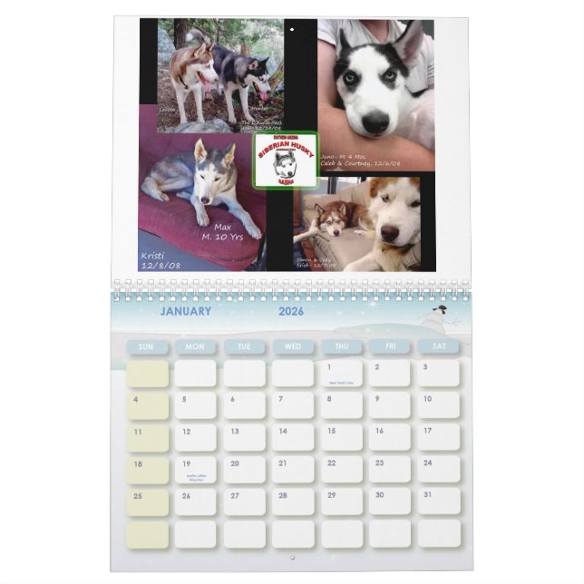 SASHA 2009 Calendar (Jan 2026)