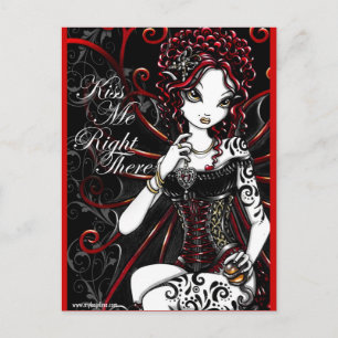 Sasha Red Corset Tattoo Fairy Postcard