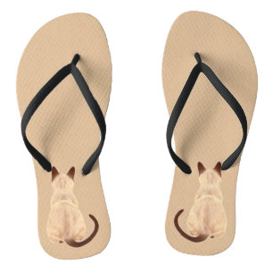 Sasha Siamese Cat Person Kitty Looking Away Art Jandals