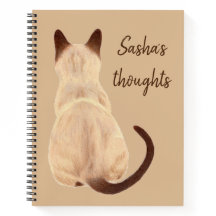 Sasha Siamese Cat Sitting Back View Kitty Custom