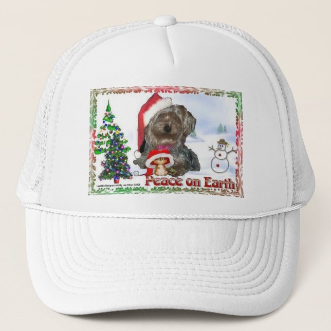 Sasha Sydney Silky Dog Mouse Holiday Apparel Trucker Hat (Front)