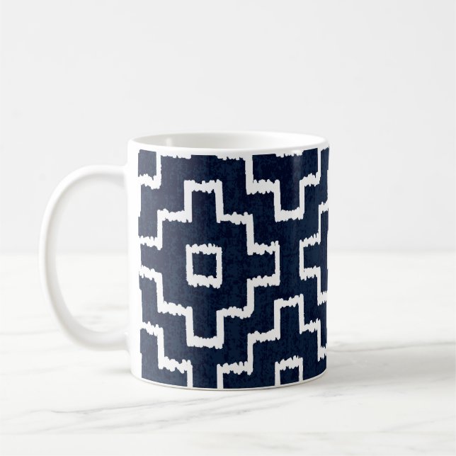 Sashiko Pattern: Traditional Japanese Embroidery Coffee Mug (Left)