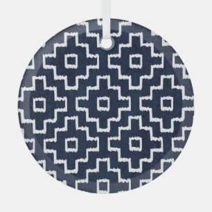 Sashiko Pattern: Traditional Japanese Embroidery Glass Tree Decoration