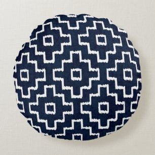 Sashiko Pattern: Traditional Japanese Embroidery Round Cushion