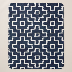 Sashiko Pattern: Traditional Japanese Embroidery Sherpa Blanket