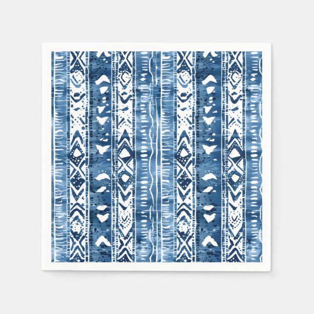 Sashiko White and Blue  Napkin (Front)