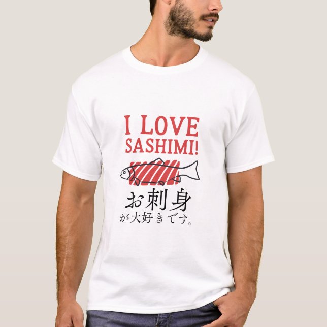 Sashimi FIsh Minimal Foodie T-Shirt (Front)