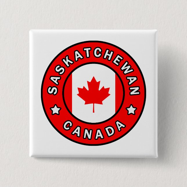 Saskatchewan Canada 15 Cm Square Badge (Front)