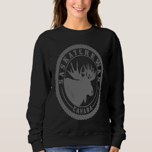 Saskatchewan Canada Moose Vintage Hiking Nature Ca Sweatshirt